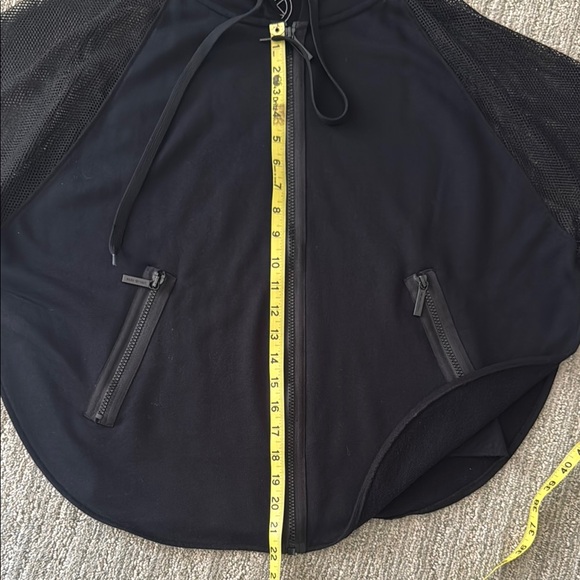 Michael Kors Black Mixed Media Full Zip Hooded Poncho - Picture 7 of 7